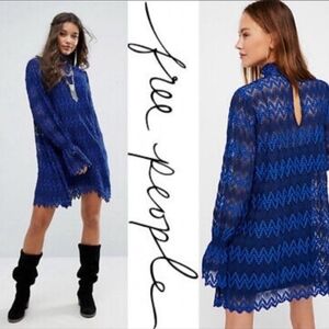 Free People Blue Lace Dress